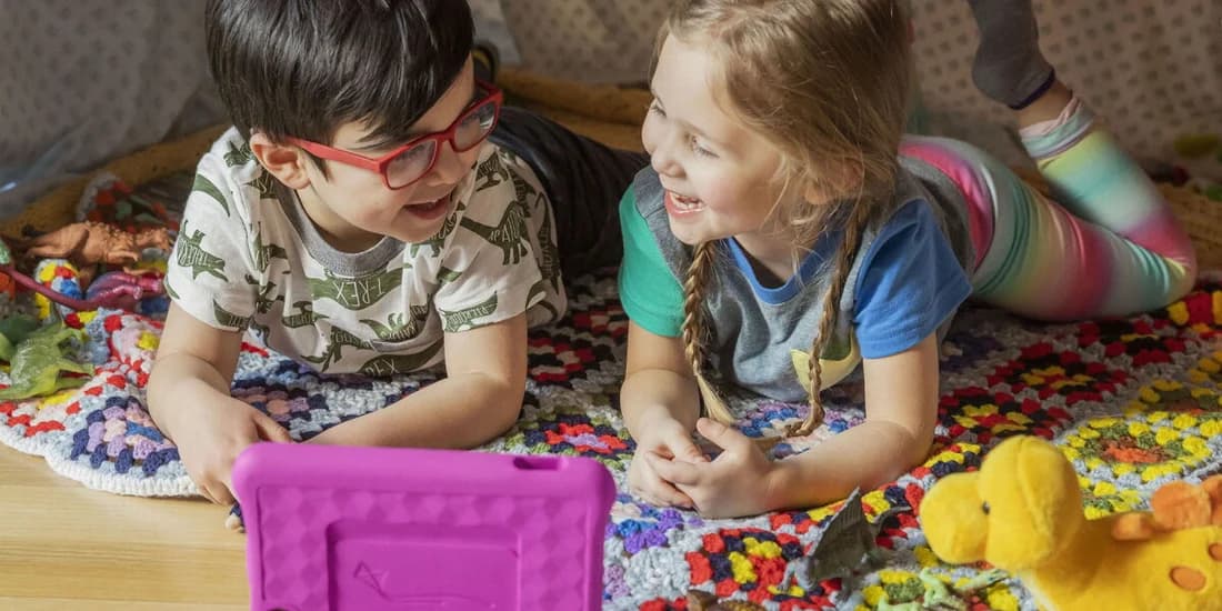 Children enjoying an Amazon tablet together